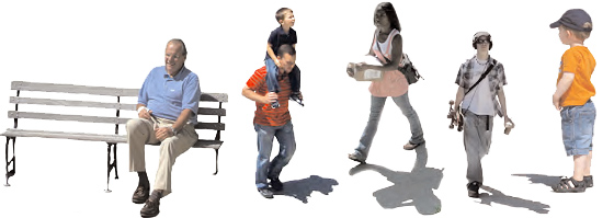 Composite of people doing various activities